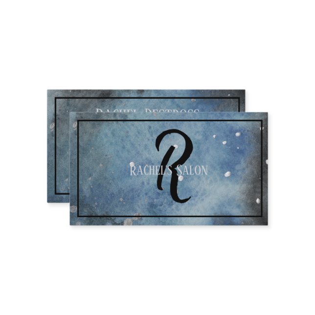 Monogram Abstrakt Moderne Kunstfarbe Visitenkarte (Vorderseite/Rückseite Beispiel)