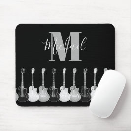 Monogram Acoustic elektrische Gitarre monochromati Mousepad