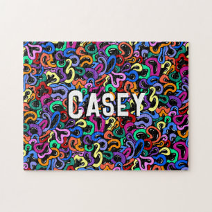 Monogram Add First Name Colorful Bubble Pattern