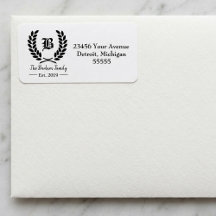 Monogram-Adressenmarken für benutzerdefinierte Fam