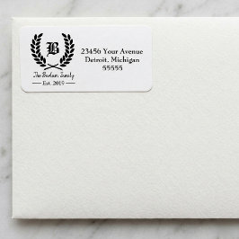 Monogram-Adressenmarken für benutzerdefinierte Fam Adressaufkleber