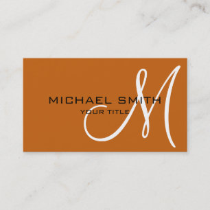 Monogram Alloy orange farbiger Hintergrund Visitenkarte