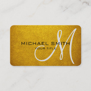 Monogram Amber Leather Look Visitenkarte