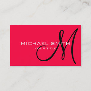 Monogram American Rose Hintergrundfarbe Visitenkarte
