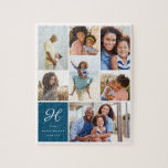 Monogram and Family Multiple Foto Klebemasse Grid<br><div class="desc">A memorable and personalized family jigsaw puzzle to display and cherish your special family memories. Unser Design hat ein Vielfaches Foto von Leimdesign with mit 7 Foto Layout. Personalize with your family's name and monogram.</div>
