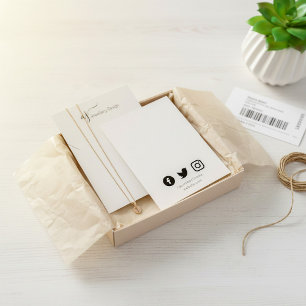 Monogram and social media pretty display card