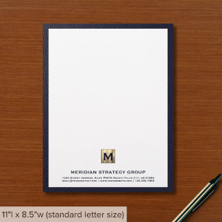 Monogram Anfangsemblem Blue Business Letterhead Briefbogen