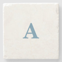 Monogram Anfangsname Dusty Blue White Einfach Nied