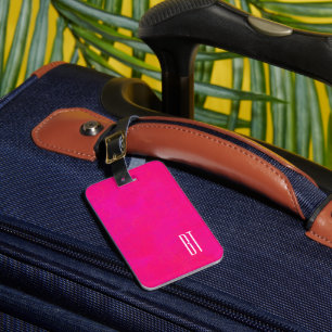Monogram, anpassbar rosa Modernes Abstrakt Gepäckanhänger