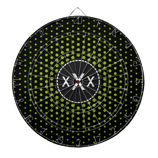 Monogram Apple Green Techno Dots Moderne Dartscheibe (vorne)