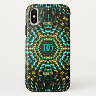 Monogram Aqua Gold Geometric Artistry Case-Mate iPhone Hülle