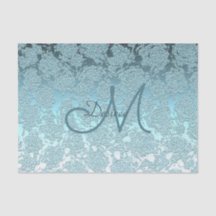 Monogram Aquamarin Green Elegant Art Floral Muster