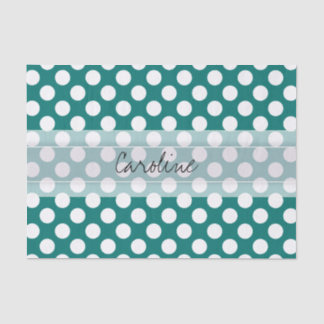 Monogram Aquamarin White Niedlich Chic Polka Dot M Seidenpapier