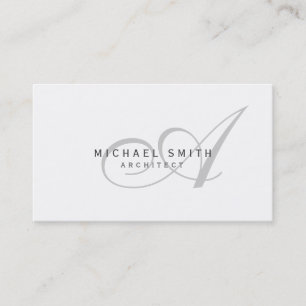 Monogram Architect Modern Simple Business Card Visitenkarte