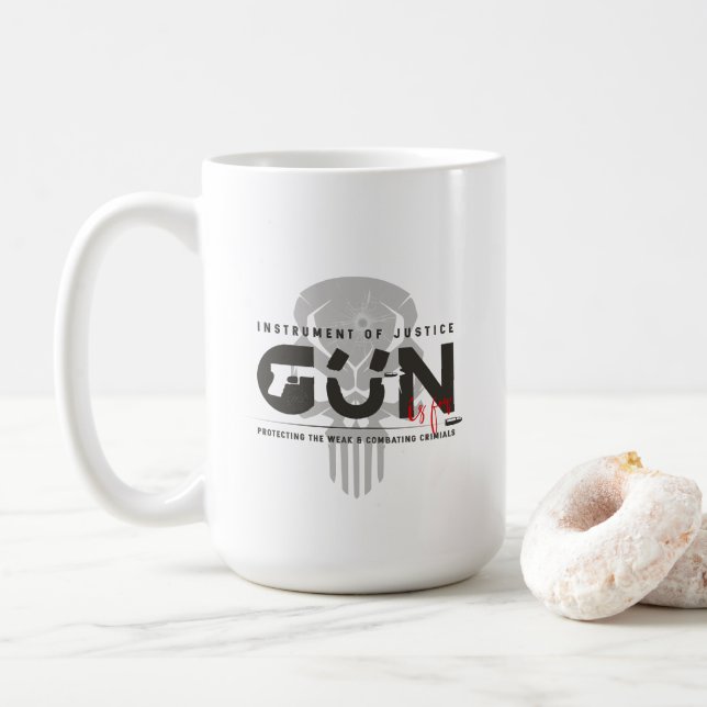 Monogram Art of Gun | 15 Klassische Tasse (Mit Donut)