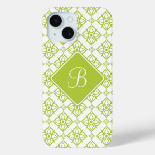 Monogram Atlantis Green Star Damask auf Weiß title_seo2