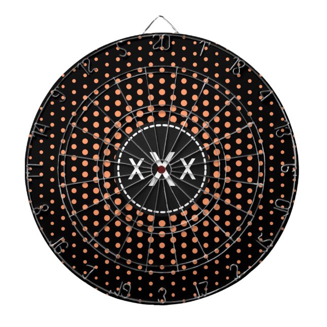 Monogram Atomic Mandarine Techno Dots Modern Dartscheibe (vorne)