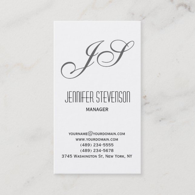Monogram Attractive Charm Consultant Business Card Visitenkarte (Vorderseite)