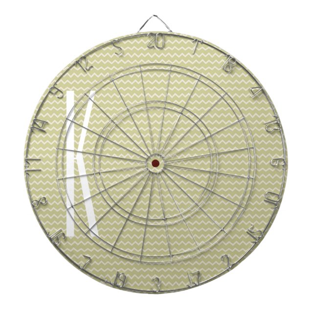 Monogram auf Light Sage Green Mini Zickzack Dartscheibe (vorne)