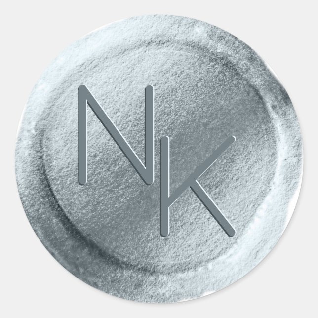 Monogram-Aufkleber für den dunkelblauen Foil-Wax-U Runder Aufkleber (Vorderseite)