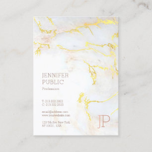 Monogram aus Gold-Marmor Moderne elegante Top-Vorl Visitenkarte