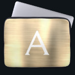Monogram aus Luxus Gold Stainless Steel Laptopschutzhülle<br><div class="desc">Luxuriöse Gold Imitats Edelstahl Elegant Monogram Schlauch. Diese Hülle kann auf Ihren Anfangs- und Vornamen angepasst werden.</div>