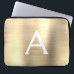 Monogram aus Luxus Gold Stainless Steel Laptopschutzhülle<br><div class="desc">Luxuriöse Gold Imitats Edelstahl Elegant Monogram Schlauch. Diese Hülle kann auf Ihren Anfangs- und Vornamen angepasst werden.</div>