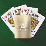 Monogram aus Luxus Gold Stainless Steel Spielkarten<br><div class="desc">Luxuriöse Gold Imitate Metallic Foil Edelstahl Elegant Monogram Playing Cards. Diese Spielkarten können so angepasst werden,  dass sie Ihren Anfangs- und Vornamen enthalten und ein großartiges Gastgeschenk für eine Geburtstagsfeier,  ein Brautparty oder einen Junggeselinnen-Abschied machen.</div>