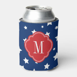 Monogram aus Red White and Blue Patriotic Stars Dosenkühler
