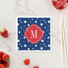 Monogram aus Red White and Blue Patriotic Stars Serviette