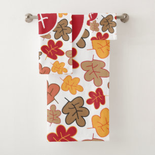 Monogram Autumn Herbstlaub Badhandtuch Set