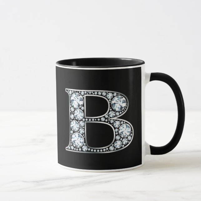 Monogram-B-Imitate Diamond Tasse (Rechts)