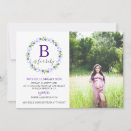 Monogram B ist für Baby Showdusche Foto geeignet Einladung