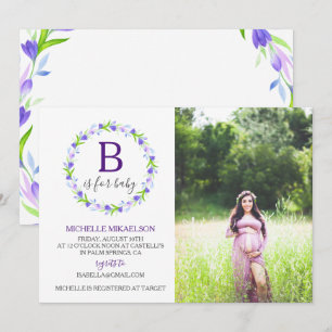 Monogram B ist für Baby Showdusche Foto geeignet Einladung