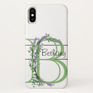 Monogram B Lavendel Eucalyptus Case-Mate iPhone Hülle