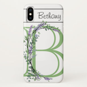 Monogram B Lavendel Eucalyptus Case-Mate iPhone Hülle