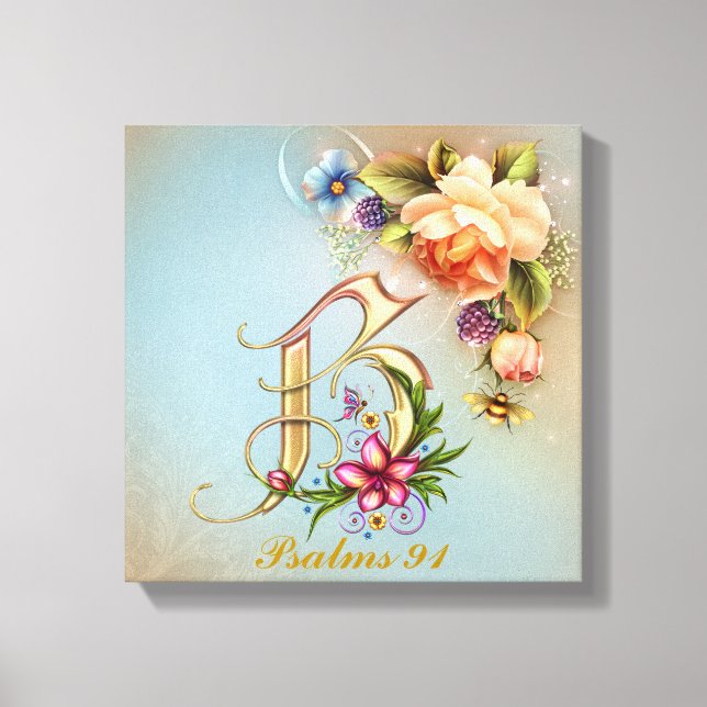 Monogram B Premium Wrapped Canvas (Gloss) Leinwanddruck (Vorderseite)
