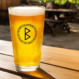 Monogram B - Viking Style - Pint Glass Glas