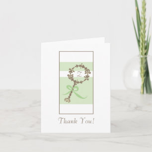 Monogram Baby Dusche Danke - Green Rattle