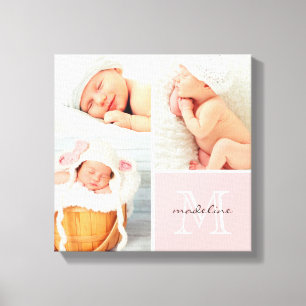 Monogram Baby Foto Collage Canvas Print Leinwanddruck