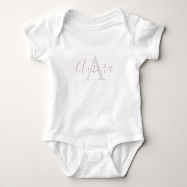 Monogram Baby Girl Strampler (Vorderseite)