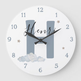 Monogram Baby Initial & Name Nursery Wall Clock Große Wanduhr