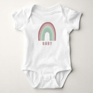 Monogram Baby Name Earthy Boho Rainbow Baby Bodysu Strampler