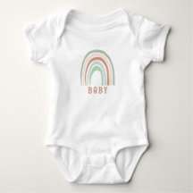Monogram Baby Name Earthy Boho Rainbow Green Brown