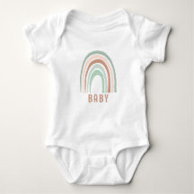 Monogram Baby Name Earthy Boho Rainbow Green Brown