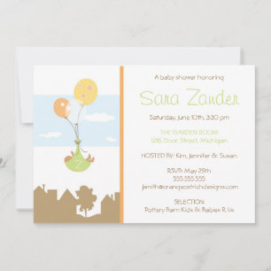 Monogram Balloon Baby Shower Einladung