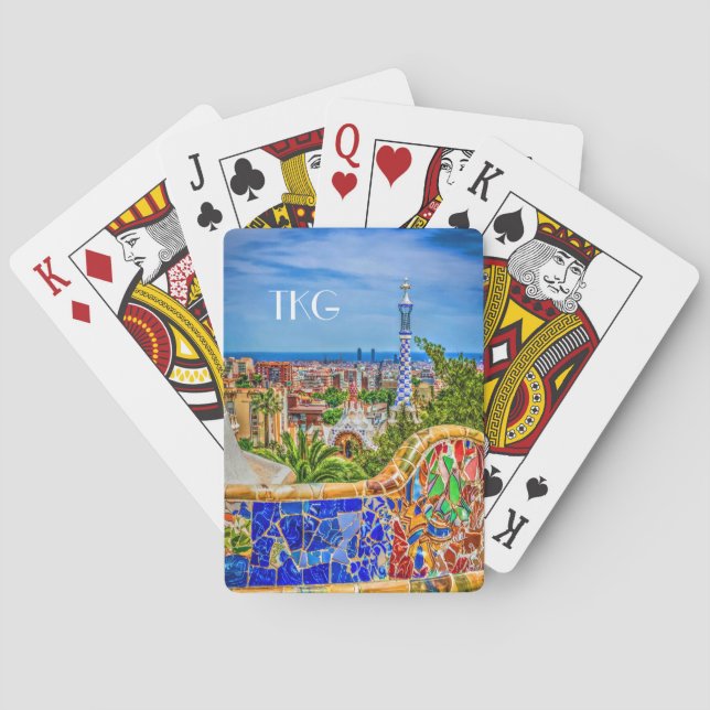 Monogram Barcelona Parc Guell Europe Foto Modern Spielkarten (Rückseite)