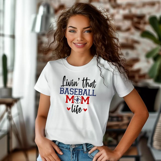 Monogram Baseball Mother-Geschenk T-Shirt (Von Creator hochgeladen)