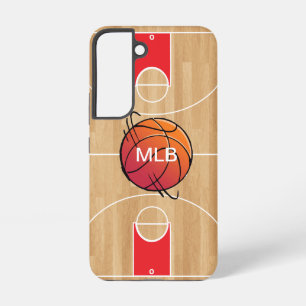 Monogram Basketball auf Basketballfeld Samsung Galaxy Hülle