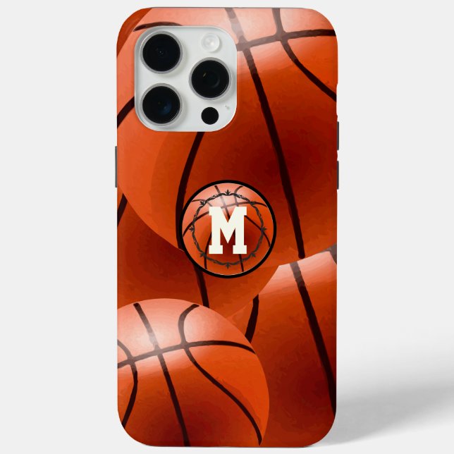 Monogram Basketball iPhone Case (Rückseite)